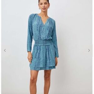 Rails Teal and Navy Long Sleeve Dress